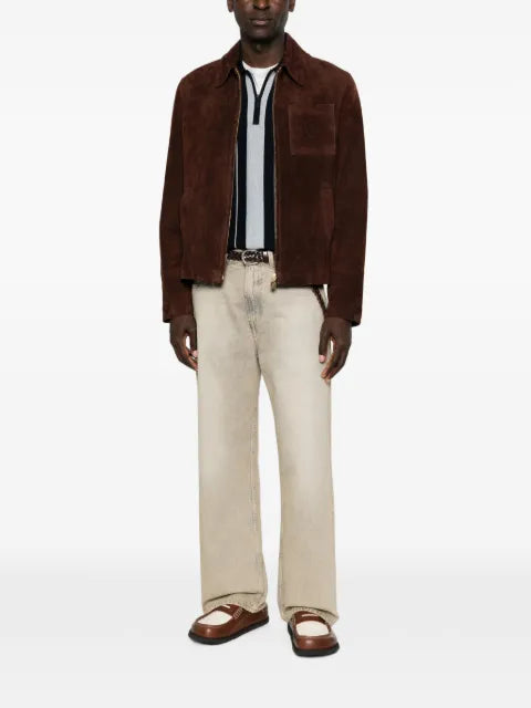 Drôle De Monsieur suede logo-patch jacket