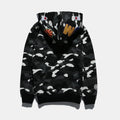 Bathing Ape Hoodie Autumn and Winter Men's Shark Luminous Camouflage Brushed Shark Sweater Men's Hooded Casual Coat