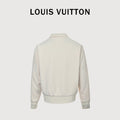 Louis Vuitton LV Monogram Jacquard Fleece Stand Collar Jacket Cream
